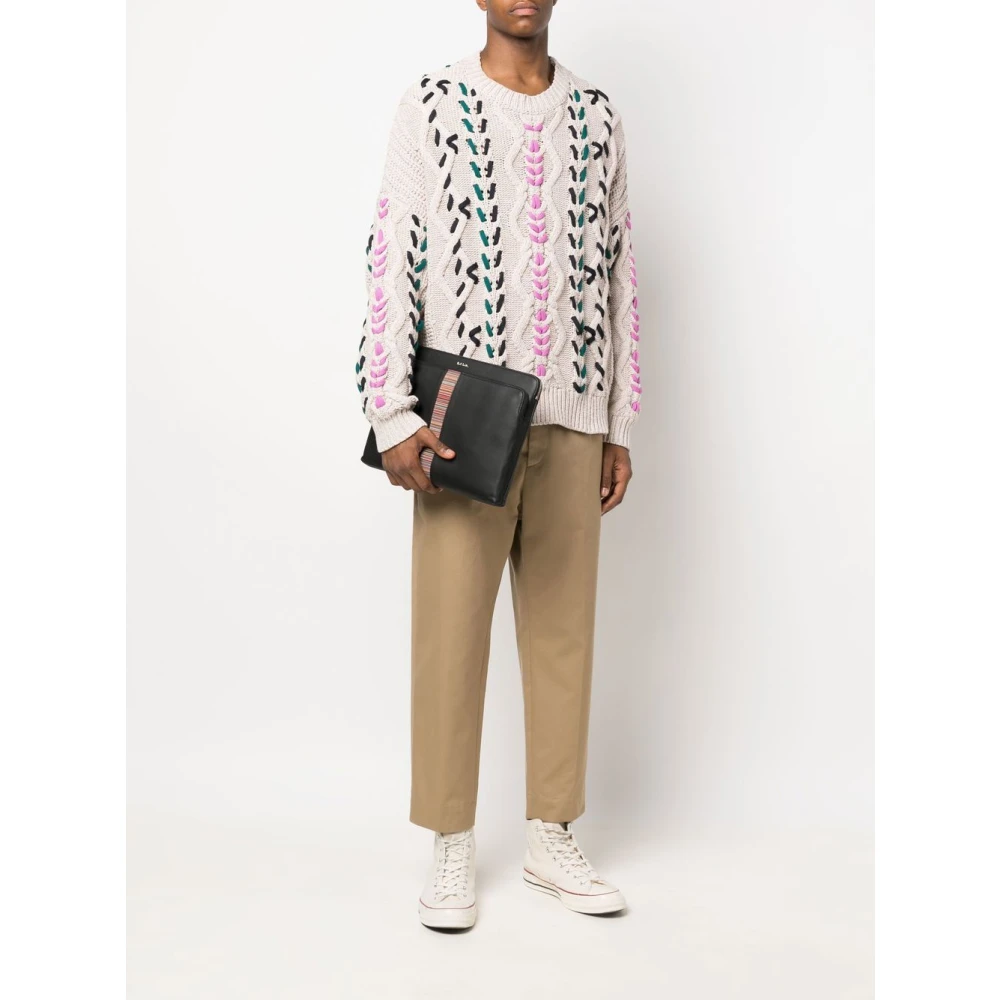 PS By Paul Smith Zwarte leren tas met logoprint Black Heren