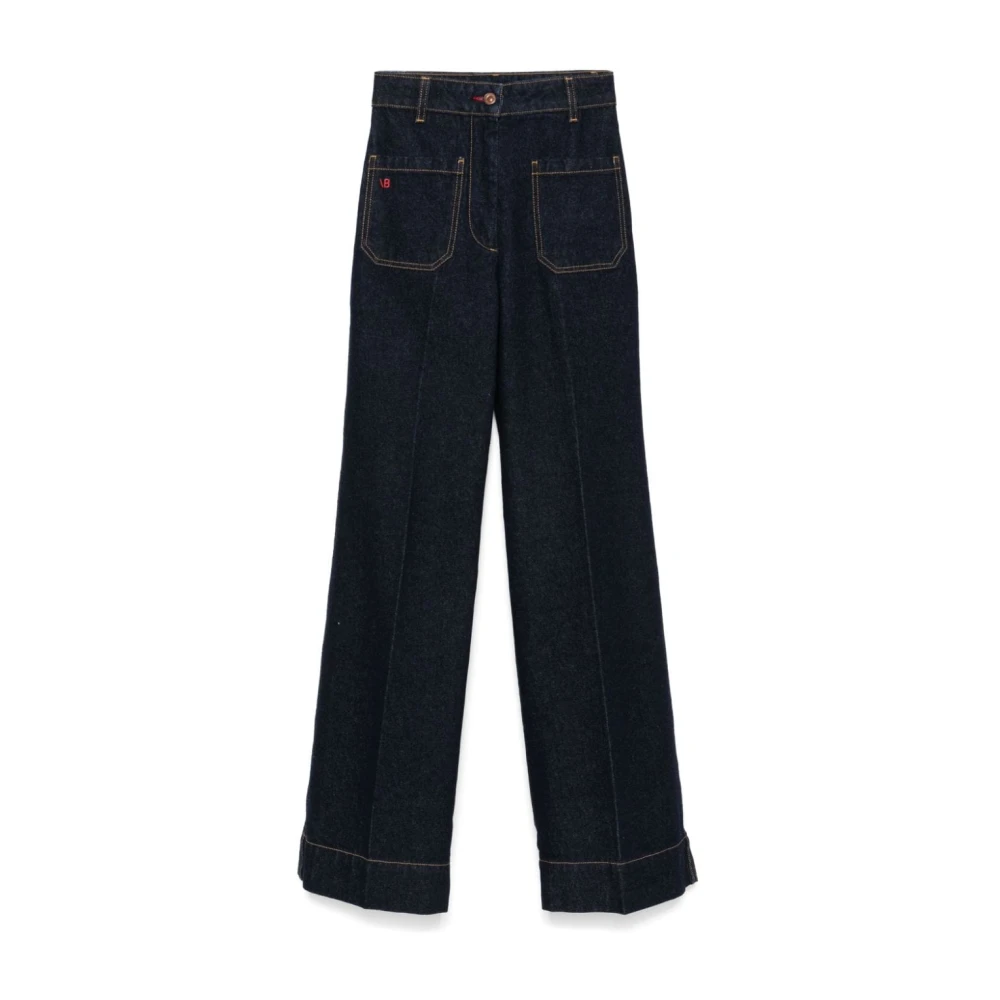 Victoria Beckham Indigo Denim Flared Jeans Blue Dames