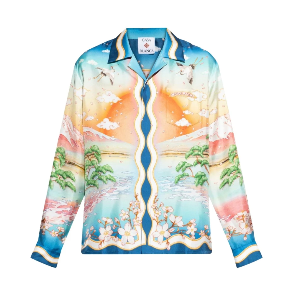 Casablanca Men's Multicolor Tennis Club Silk Shirt - Casual Shirts - M - Shirts