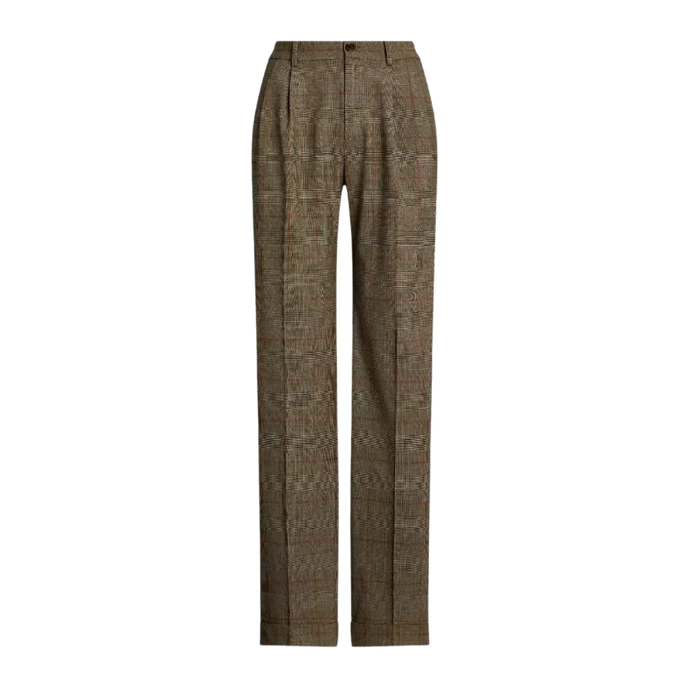 Ralph Lauren Geruite wollen broek Brown Dames