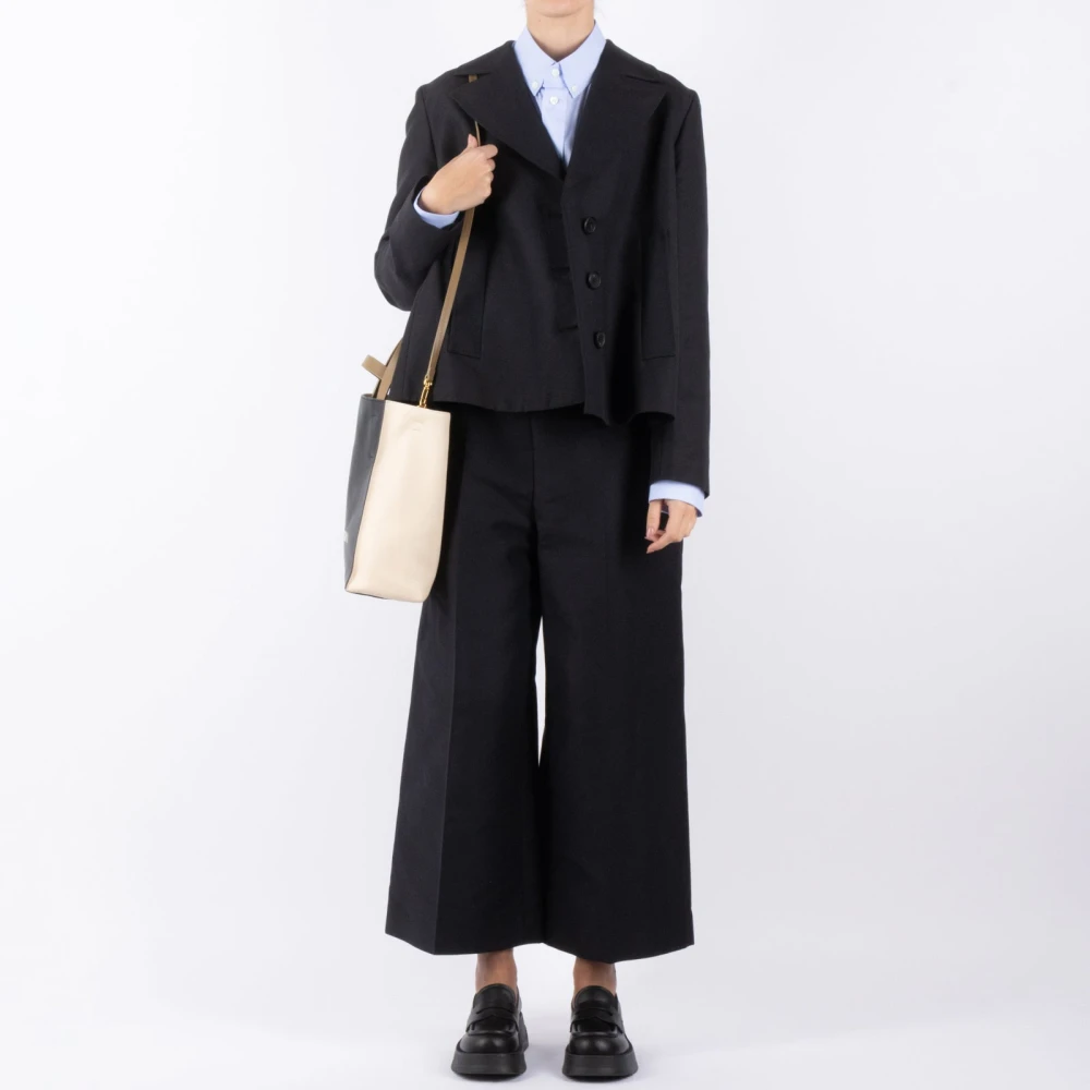 Marni Zwarte Katoenen Cady Jas Black Dames