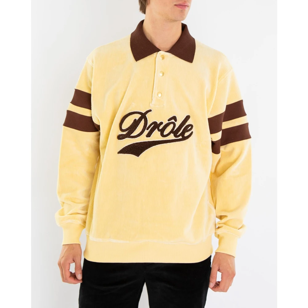 Drole de Monsieur Velours Polo Shirt Yellow Heren