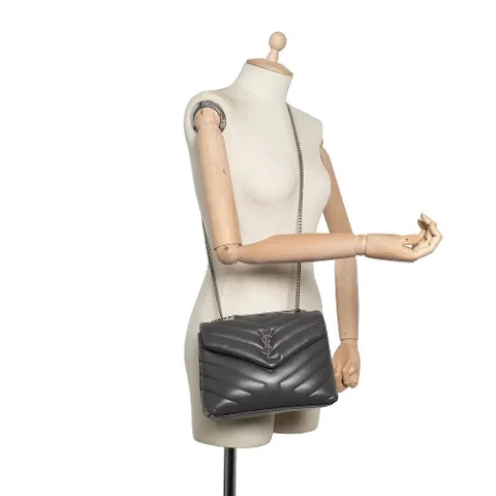 Yves Saint Laurent Vintage Pre-owned Leather shoulder-bags Gray Dames