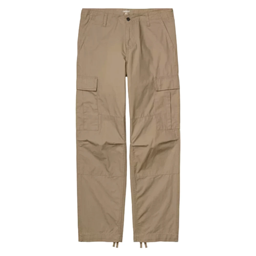 Carhartt WIP Reguliere Cargo Broek Leer Gewassen Beige Heren