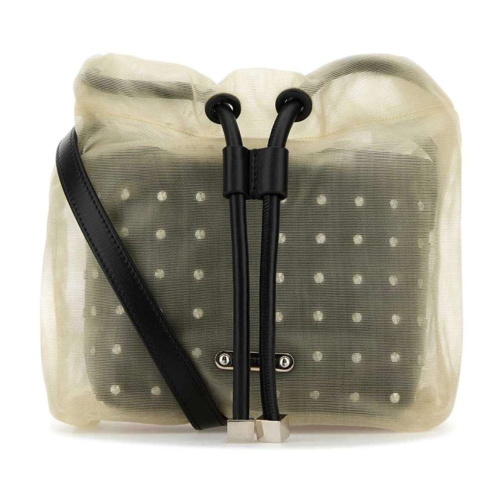 Alexander mcqueen Nebula Crossbody Tas van Leer en Tule Gray Dames