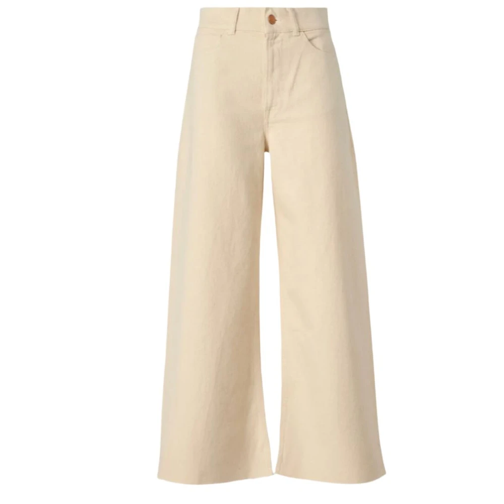 3X1 Hoge taille wijde pijp jeans Hellen Beige Dames