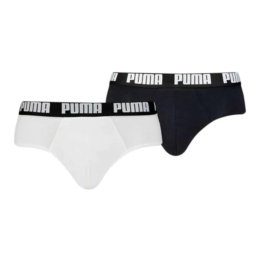 Puma Heren dagelijkse slips 2-pack zwart wit White Heren
