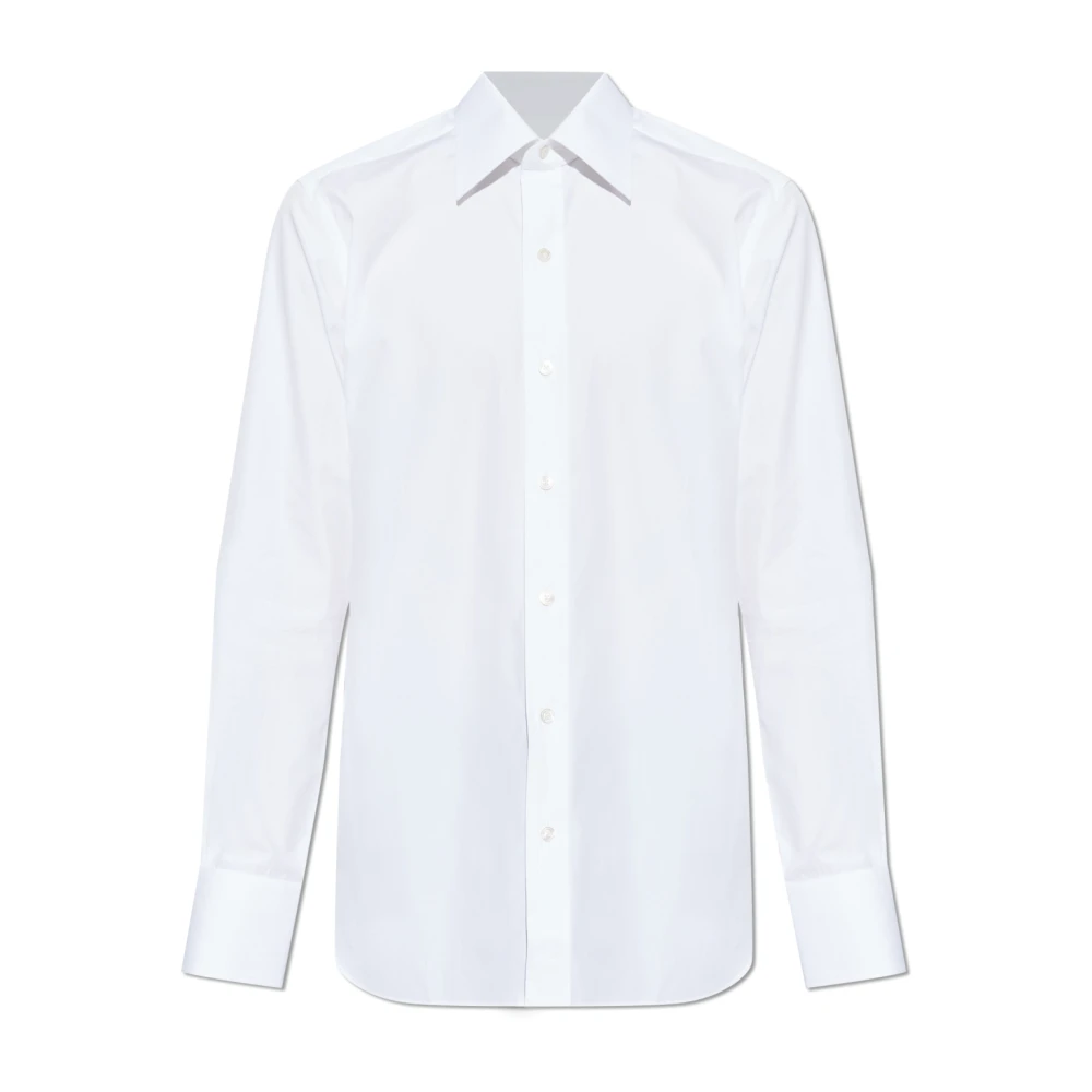 Tom Ford Uomo Bianco Poplin Slim Fit Shirt