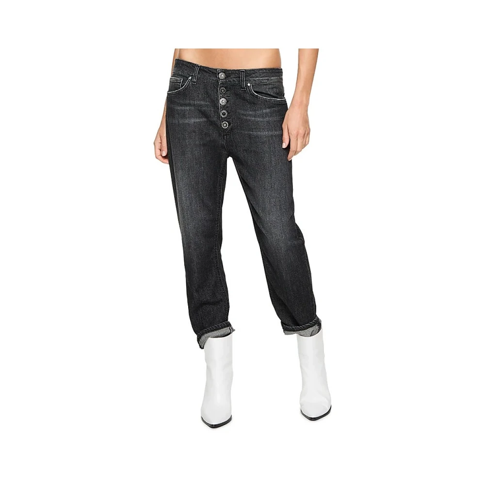 Dondup Zwarte Denim Loose Fit Jeans Black Dames