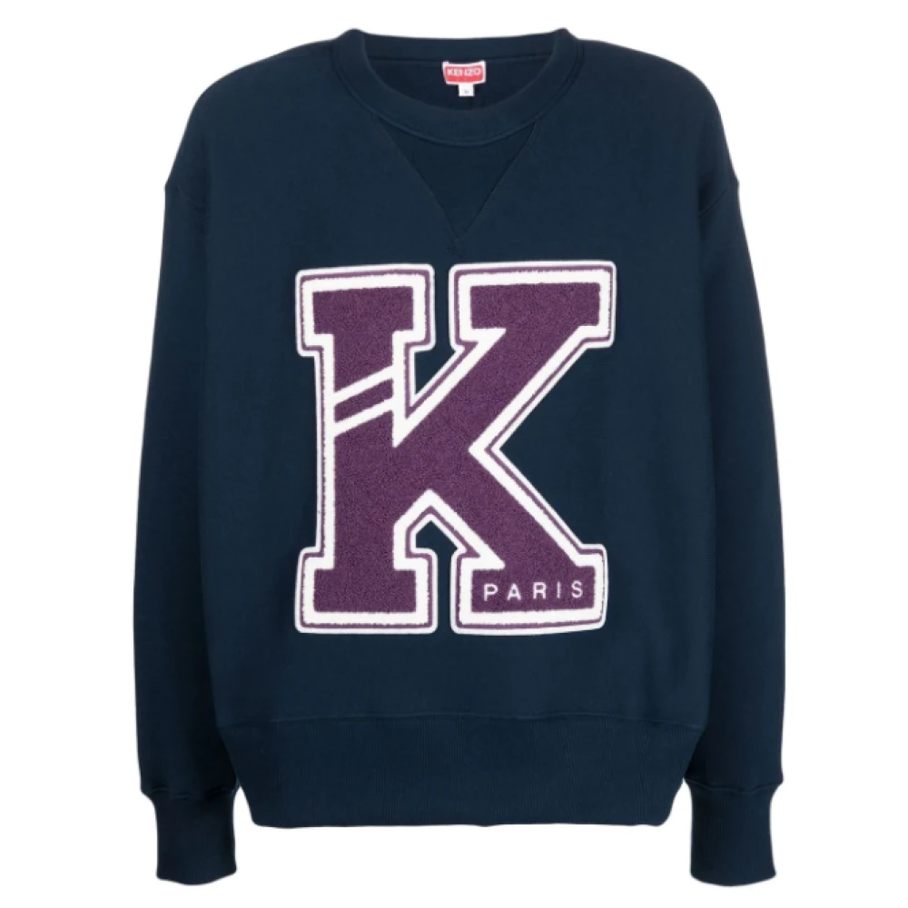 Kenzo Men's Blue College Sweatshirt Exaggerated Jumper