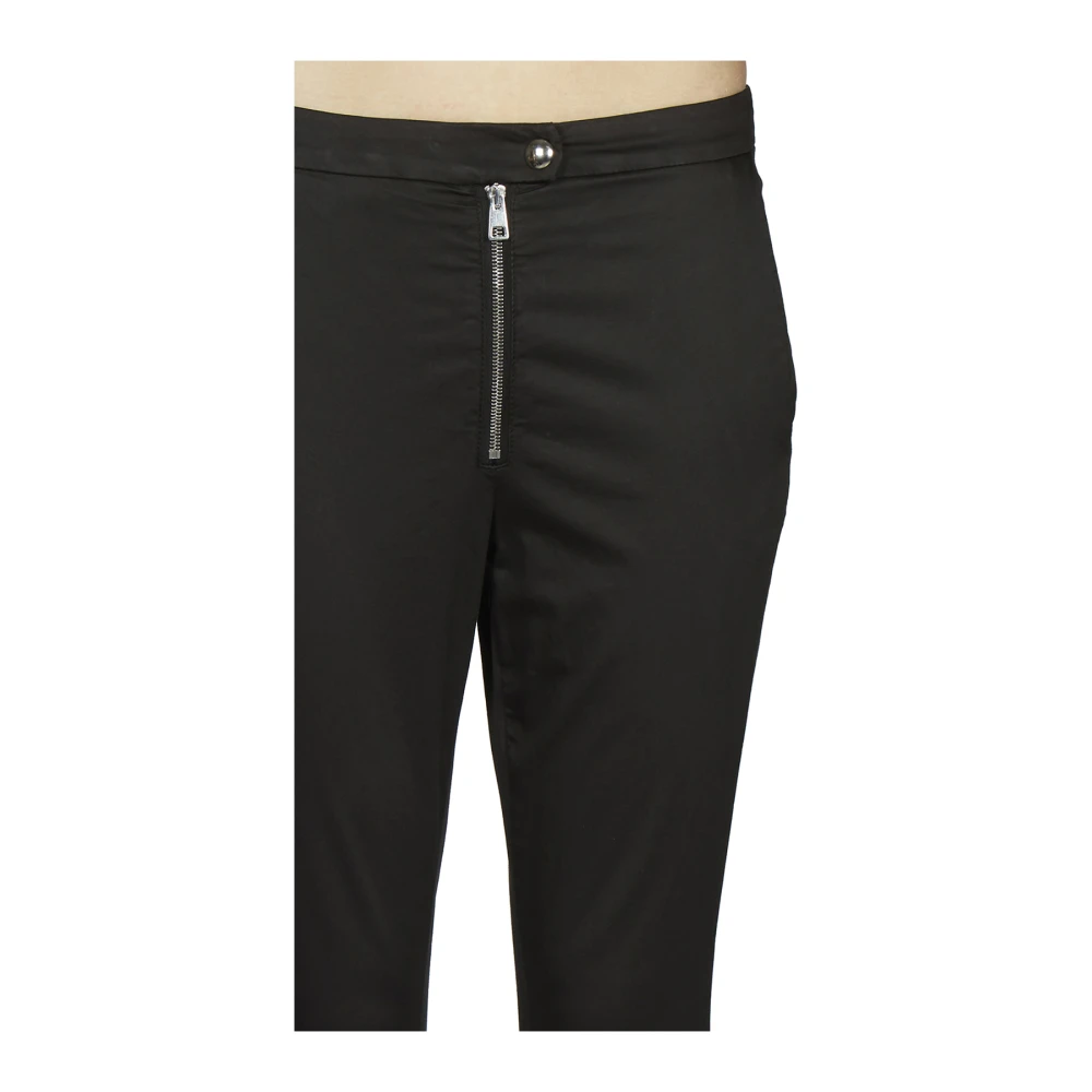 Dondup Stretch Katoen Satijnen Broek Black Dames