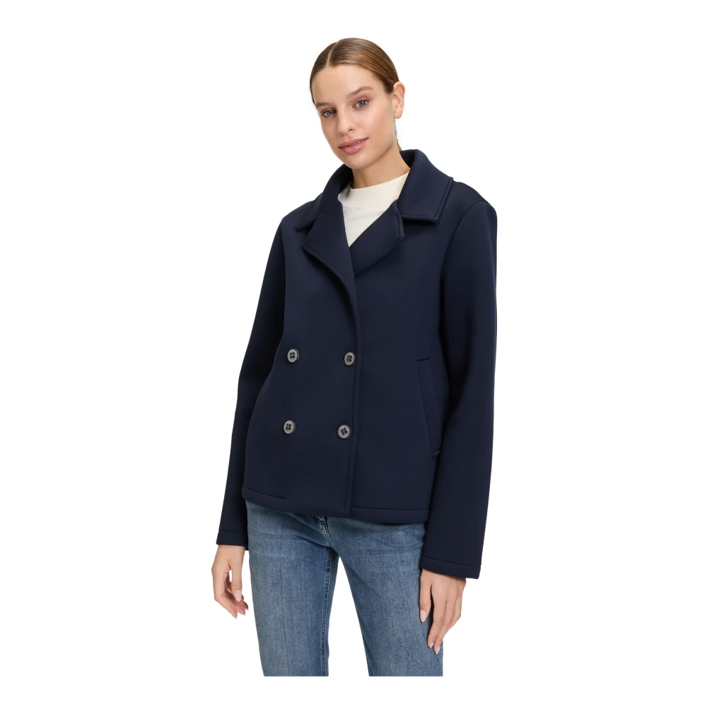 Amber & June Moderne Blazerjas met Reverskraag Blue Dames