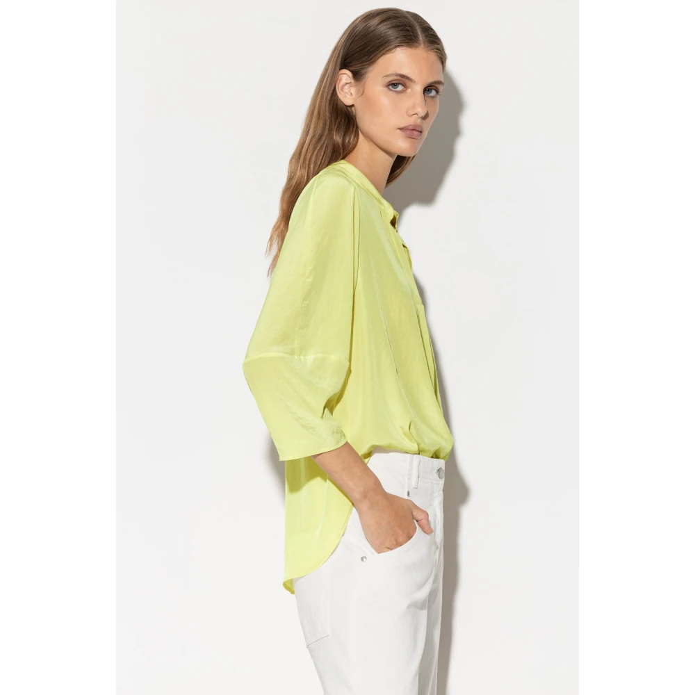 LUISA CERANO Limo Zijden Tuniek Blouse Green Dames