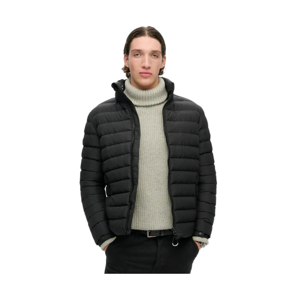 Superdry Mannelijk Zwart Jassen Heren, 2XL, Polyester, Fuji Quilted Jacket