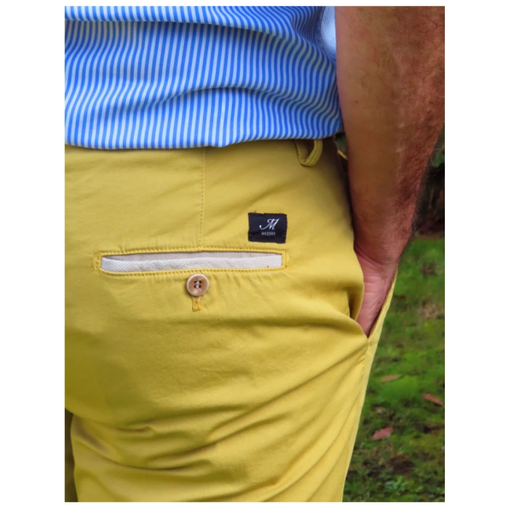 Mason's Slim Fit Torino University Broek Yellow Heren
