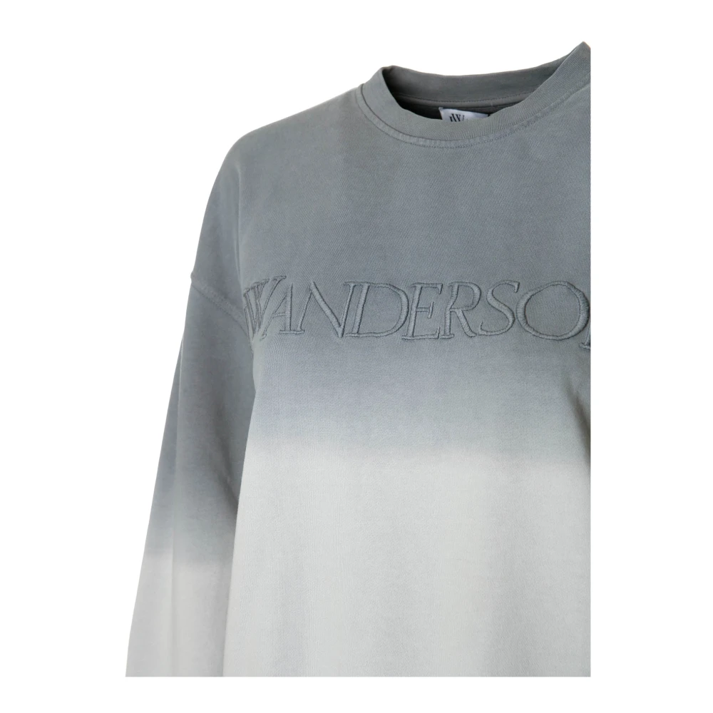 JW Anderson Gradient Logo Geborduurd Sweatshirt Blue Dames