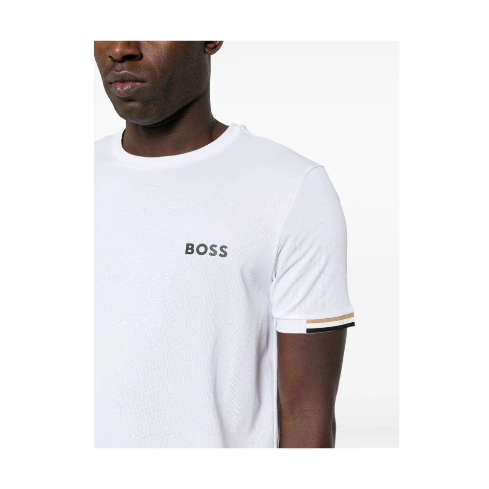 Hugo Boss Gestreept Logo T-shirt White Heren