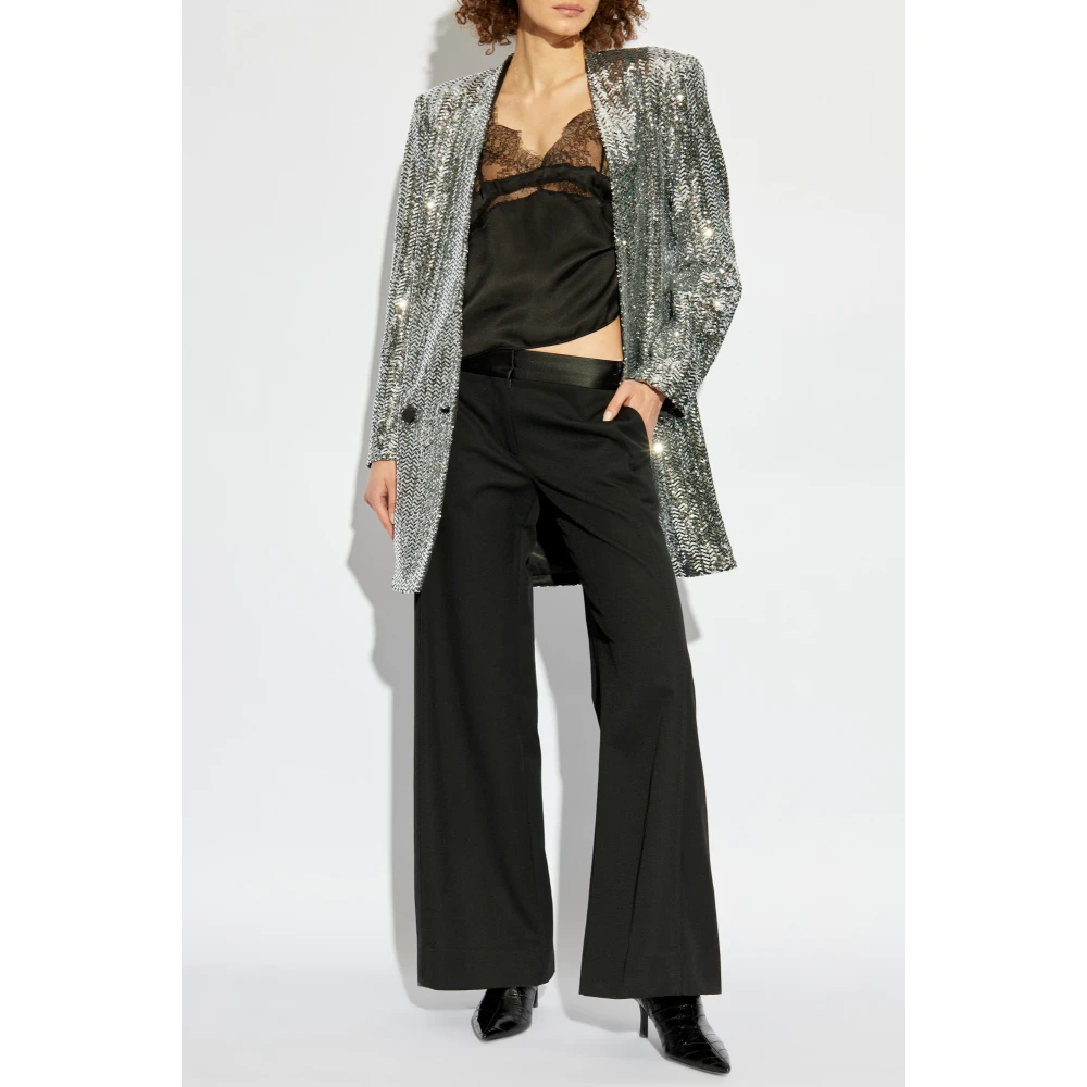 Anine Bing Strap Top Lea Black Dames