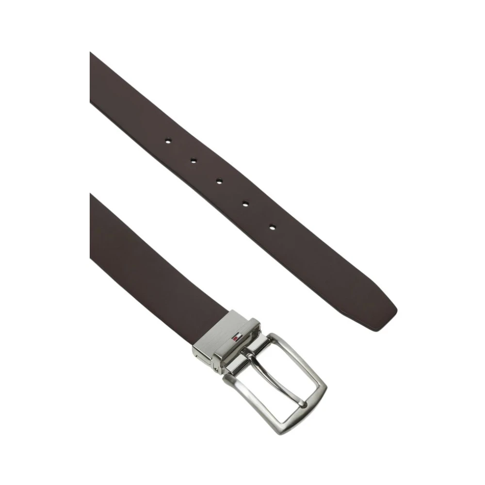 Tommy Hilfiger Zwarte Leren Riem Cinte MEN Black Heren