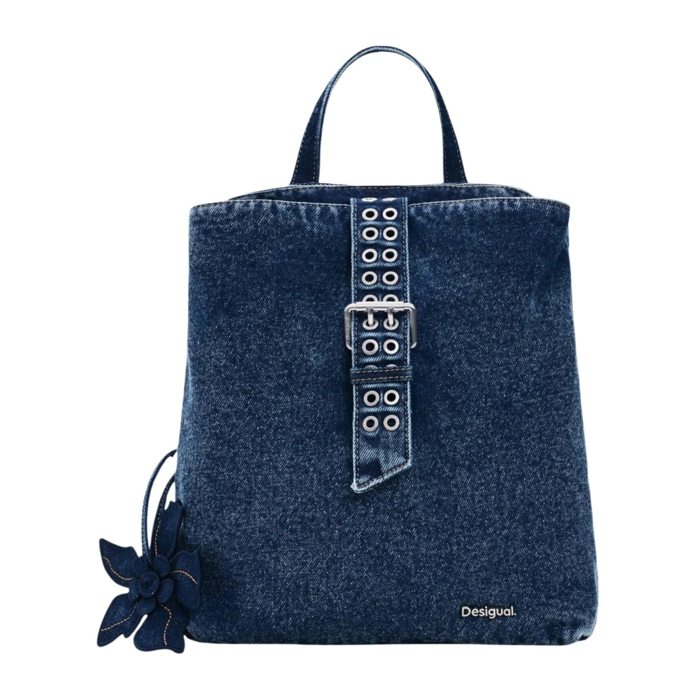 Desigual Vrouw Blauw Tassen Dames, One Size, Denim, Back_curio Backpack