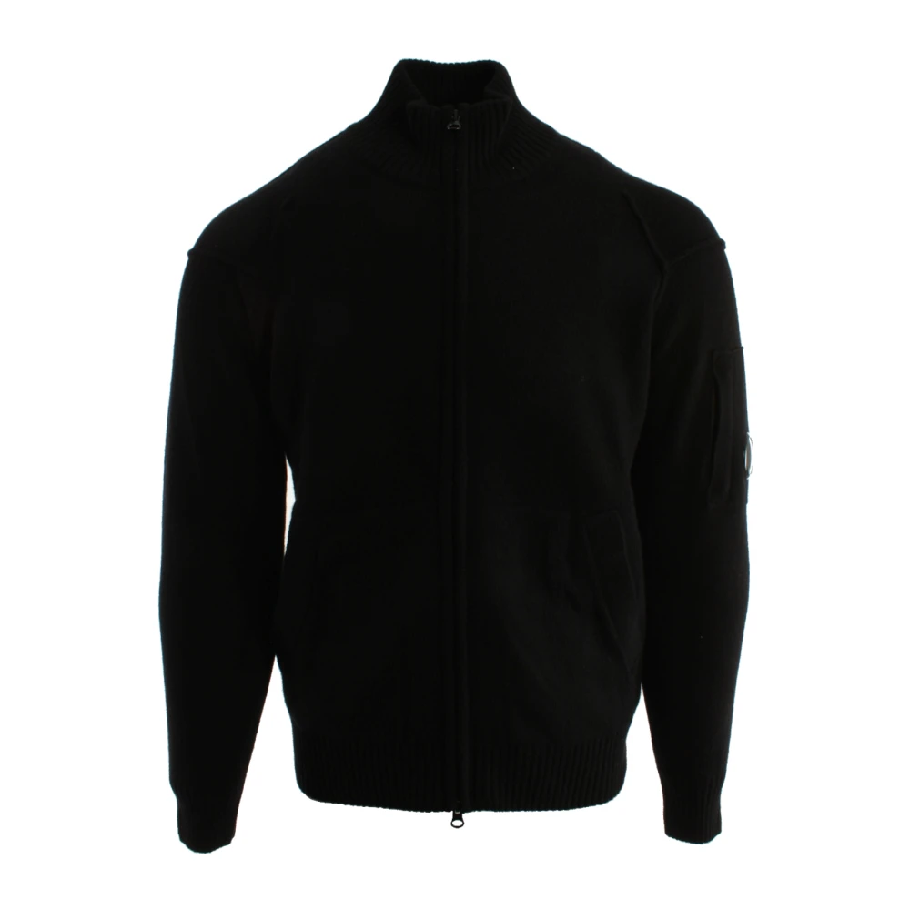 C.p. Company Black Cardigans, Male, S, Rfcmkn708a Cardigan