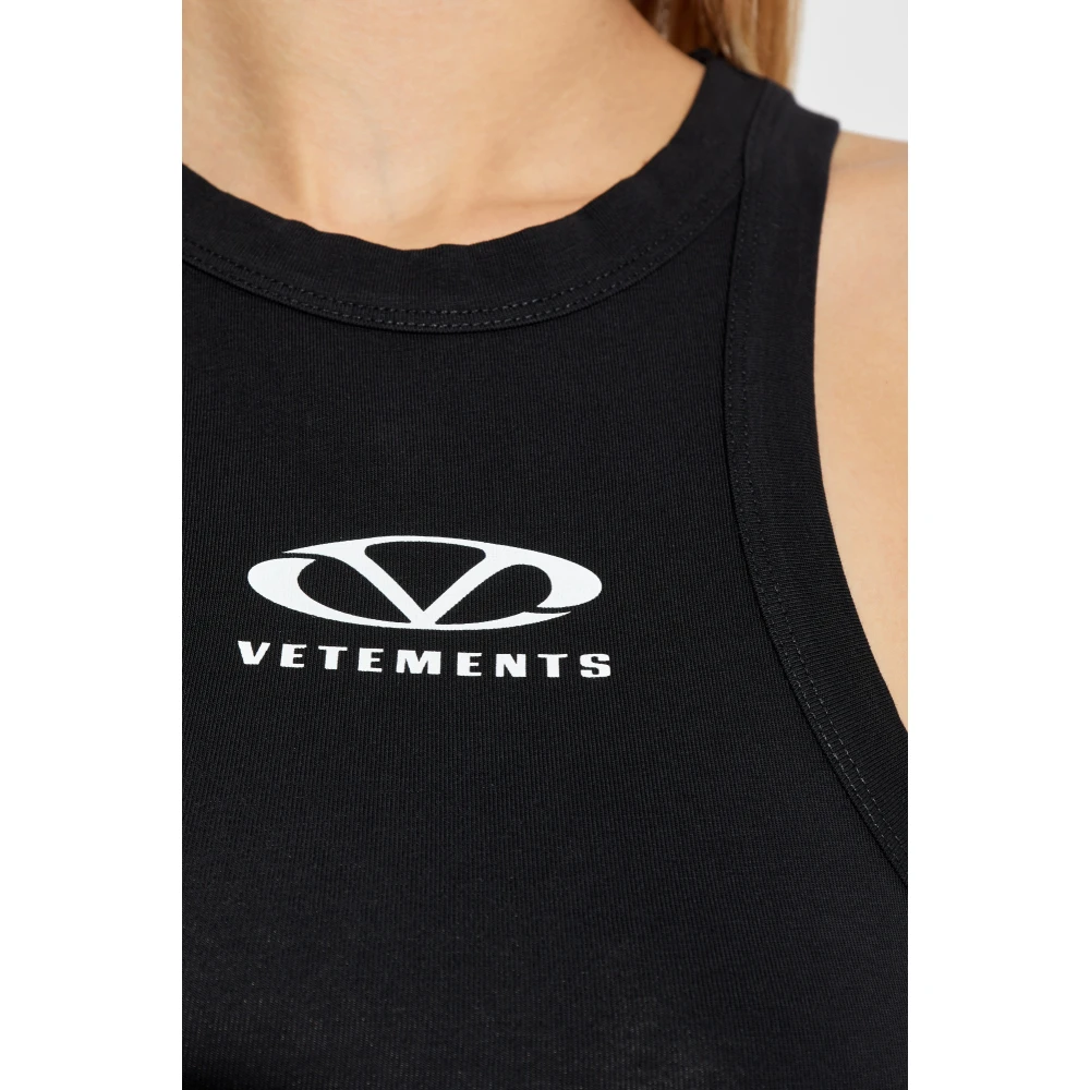 Vetements Jurk met logo Black Dames