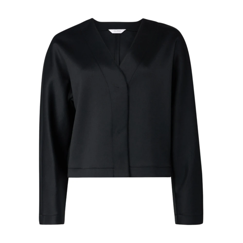 Max Mara Zwarte Canossa Jas Black Dames
