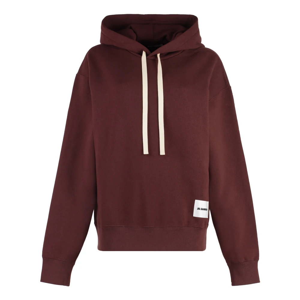 Jil Sander Geribbelde Katoenen Hoodie Purple Dames