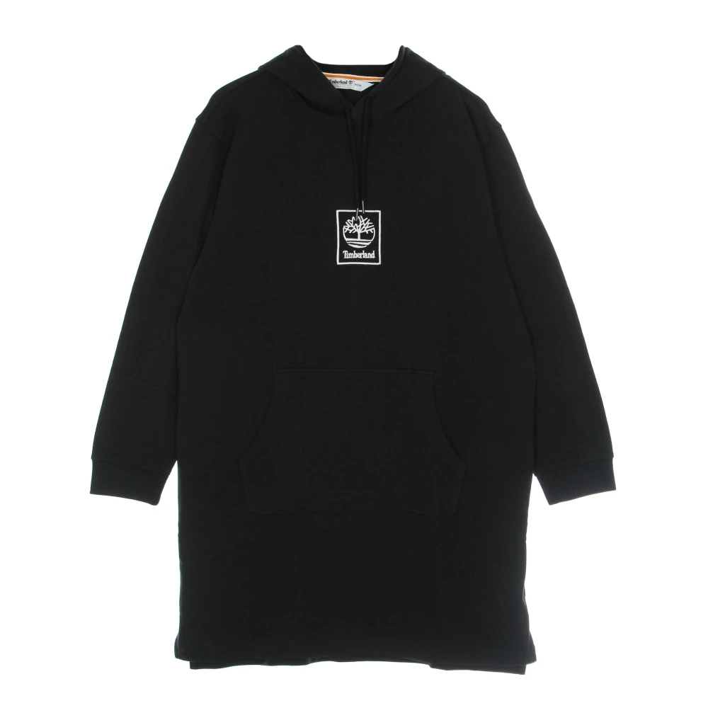 Timberland Zwarte Fleece Hoodie Jurk Black Dames