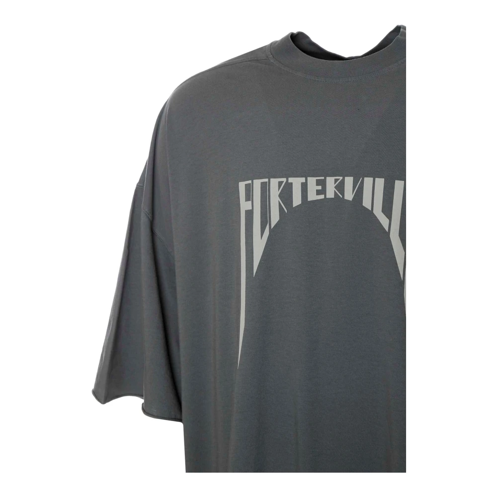 Rick Owens Oversized T-shirt met print op de voorkant Gray Heren