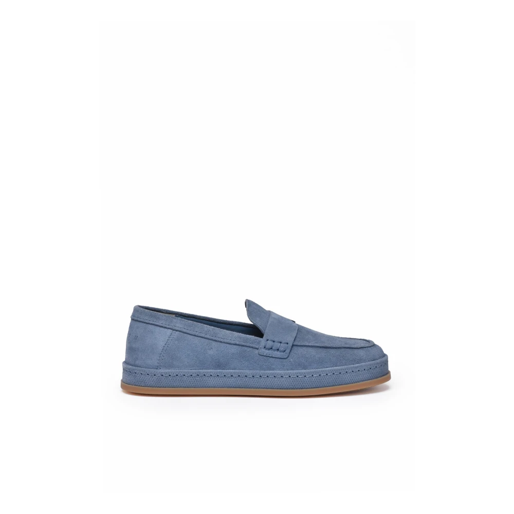 Hogan Women's Blue Suede Moccasin - Loafers - 7 Uk - Shoes