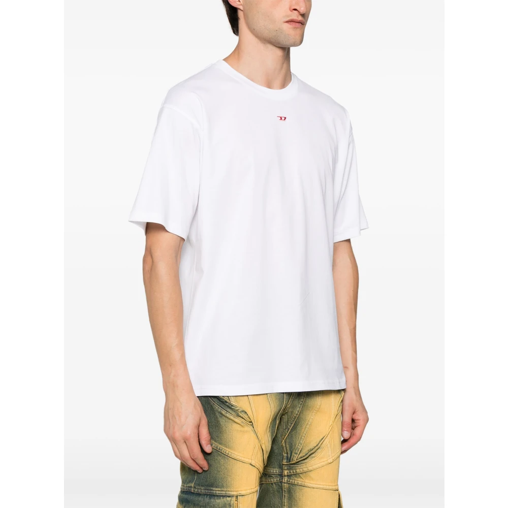 Diesel Witte T-shirts en Polos met D-patch White Heren