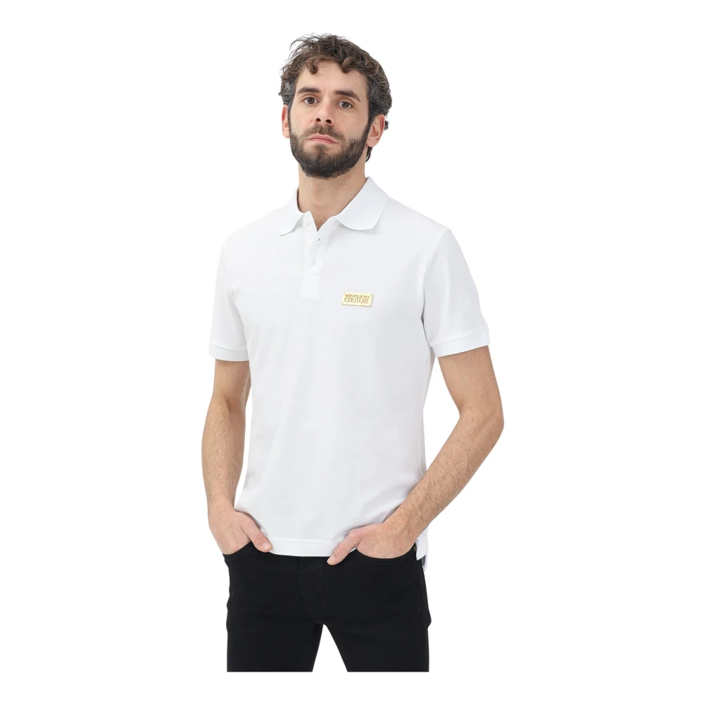 Versace Jeans Couture Wit Poloshirt met Institutioneel Logo White Heren