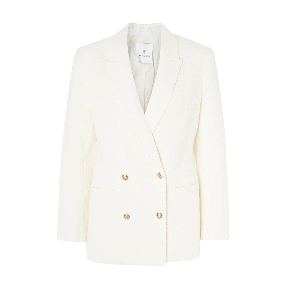 Anine Bing Ivory Jasmine Blazer Klassieke Stijl White Dames