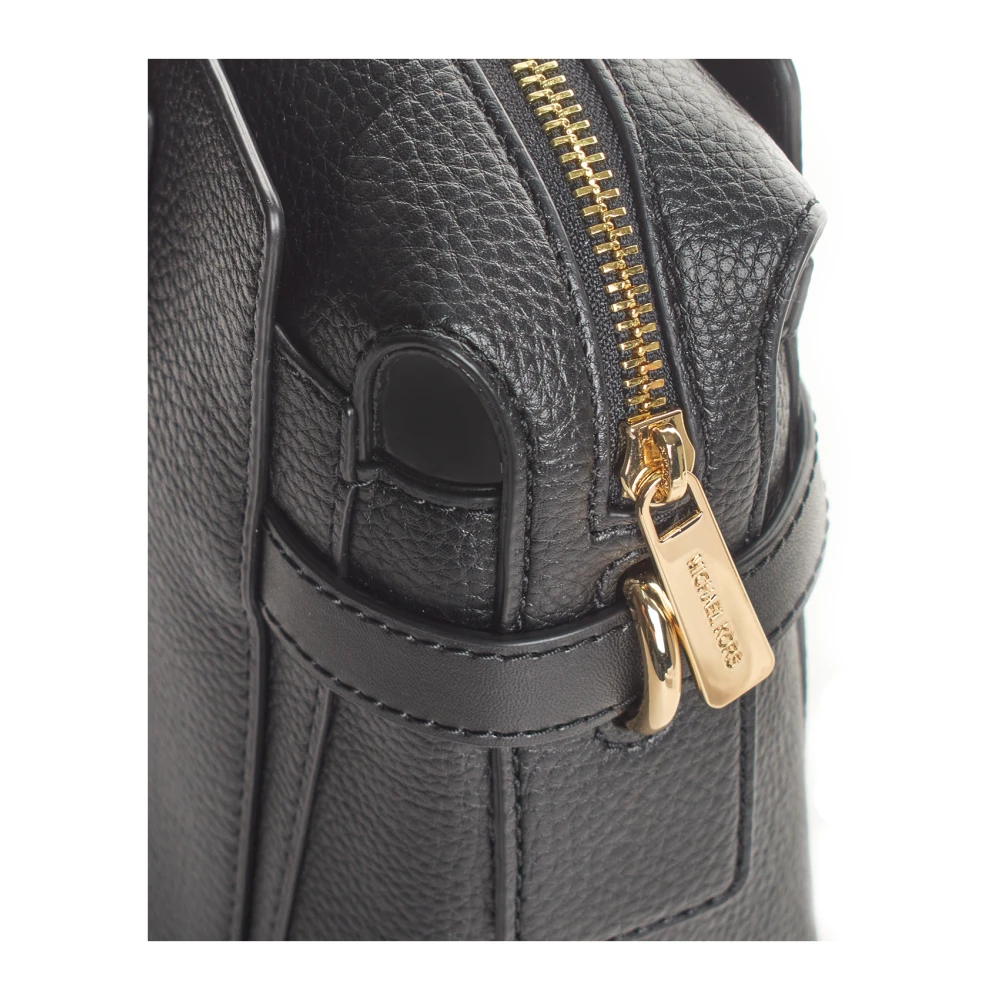Michael Kors Elegante Satchel Tas met Gouden Accenten Black Dames