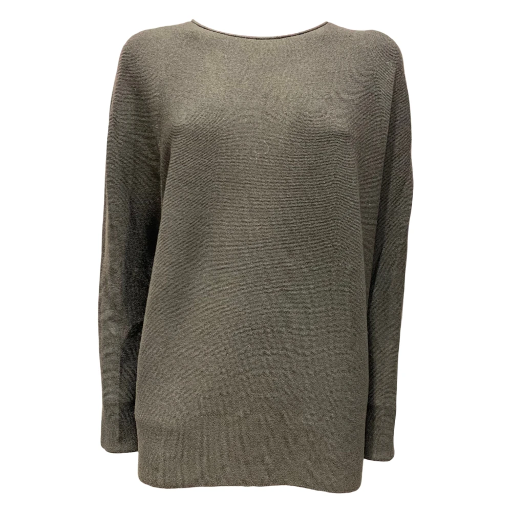 Drykorn Ei-vormige Pullover met Gerolde Halslijn Brown Dames