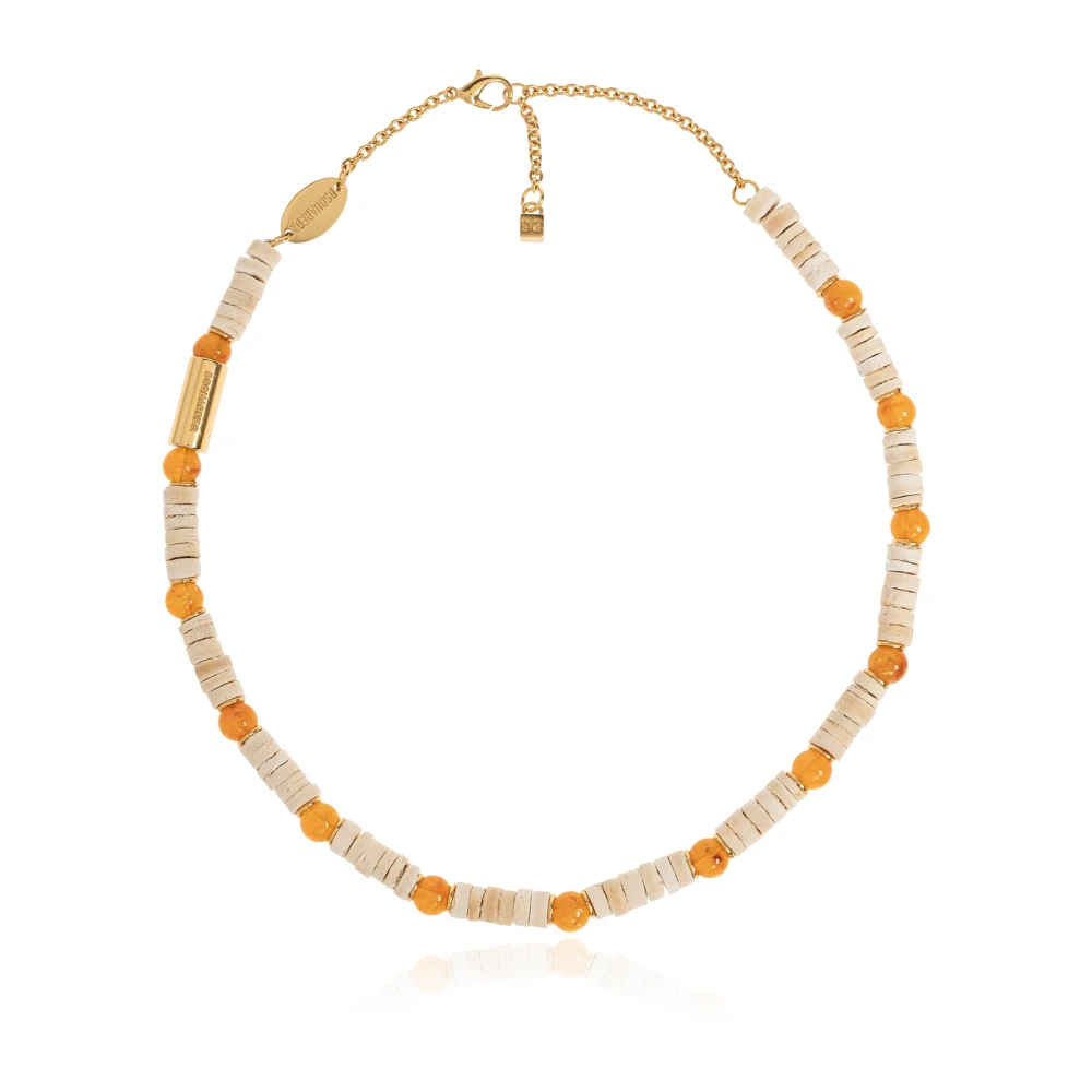 Dsquared2 Mannelijk Beige Accessoires Heren, One Size, Engraved Logo Necklace