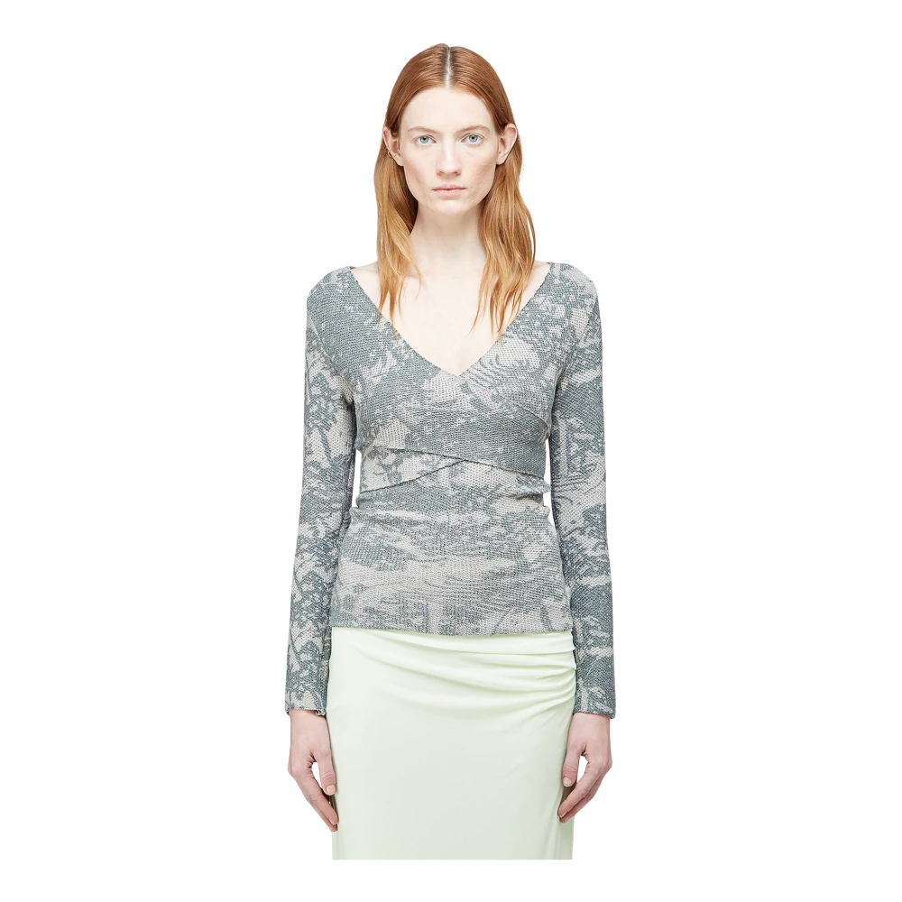 Eckhaus Latta Donna Grigio Top, M, New,