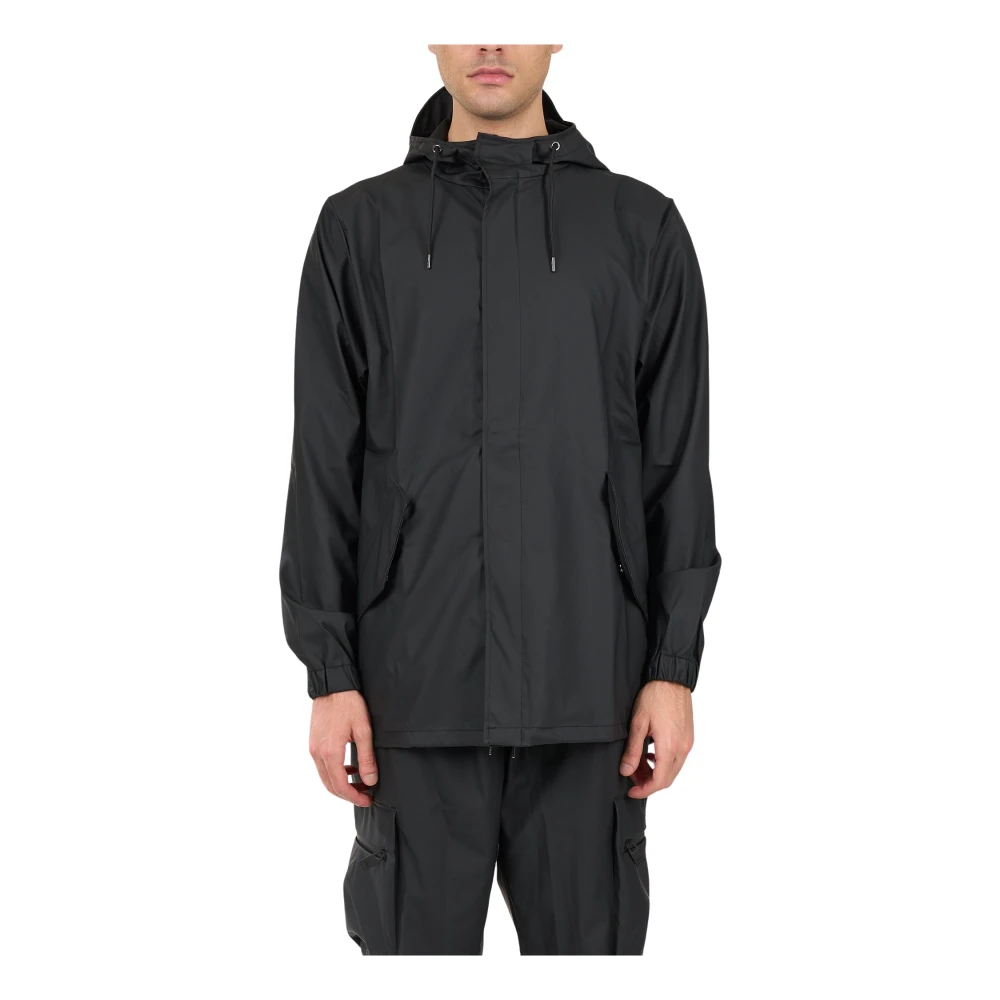Rains Waterdichte fishtail jas met capuchon Black Heren