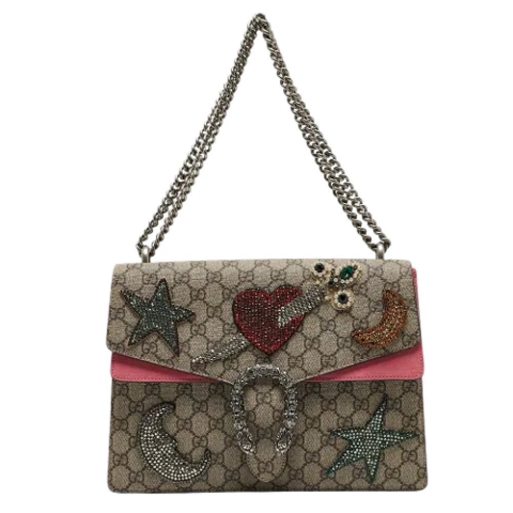 Gucci Vintage Pre-owned Coated canvas gucci-bags Beige Dames