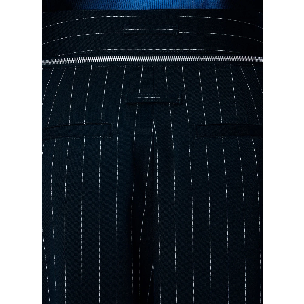 Jean Paul Gaultier Wollen Gestreepte Maatbroek Black Dames