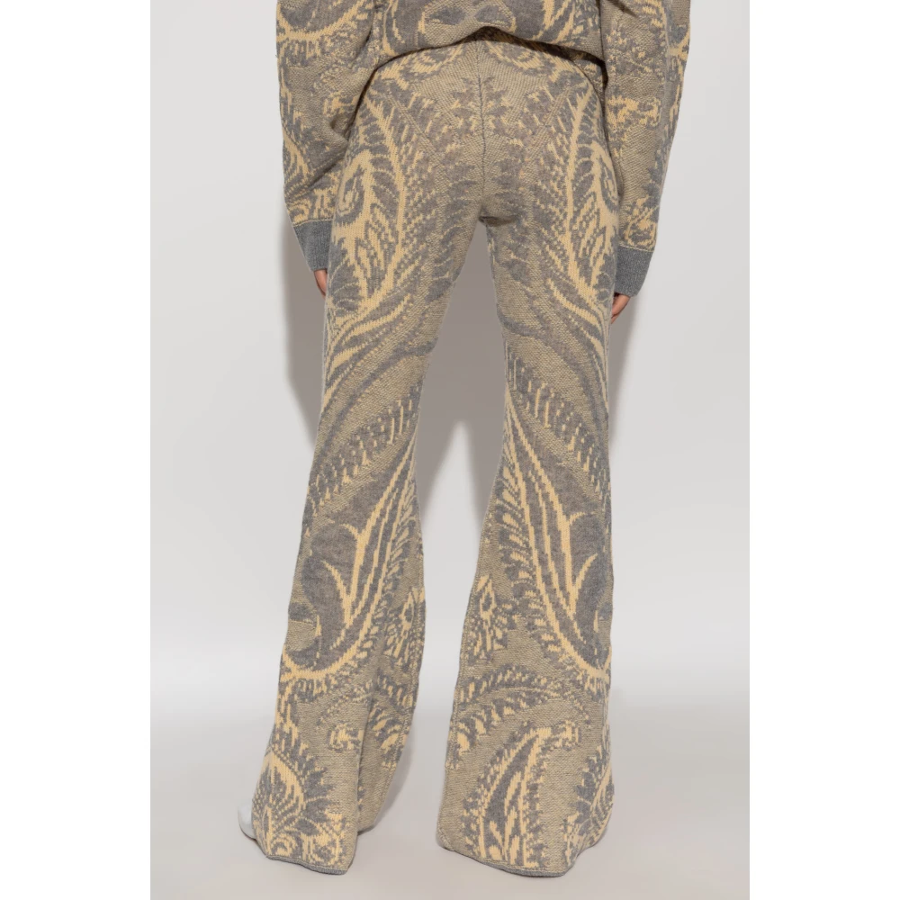 ETRO Wollen broek met uitlopende pijpen Gray Dames