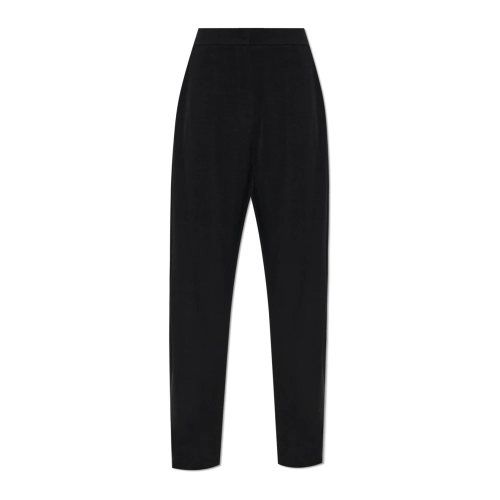 Emporio Armani Vrouw Zwart Broeken Dames, 2XS, Leer, Broeken Met Zakken