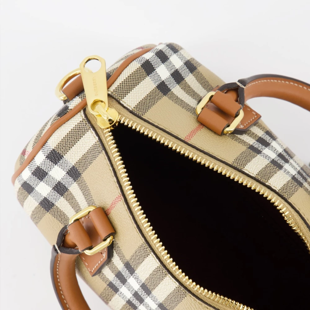 Burberry Vintage Check Bowlingtas Beige Dames