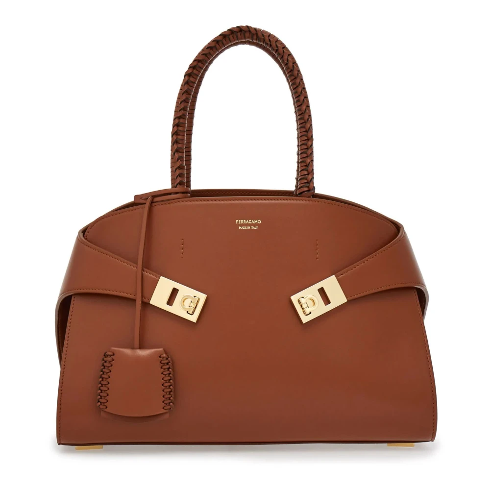 Salvatore Ferragamo Cognac Kleine Hug Tas Brown Dames