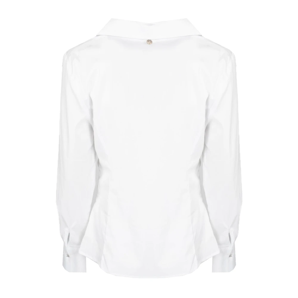 Liu Jo Elegante V-hals Blouse met Knoopsluiting White Dames