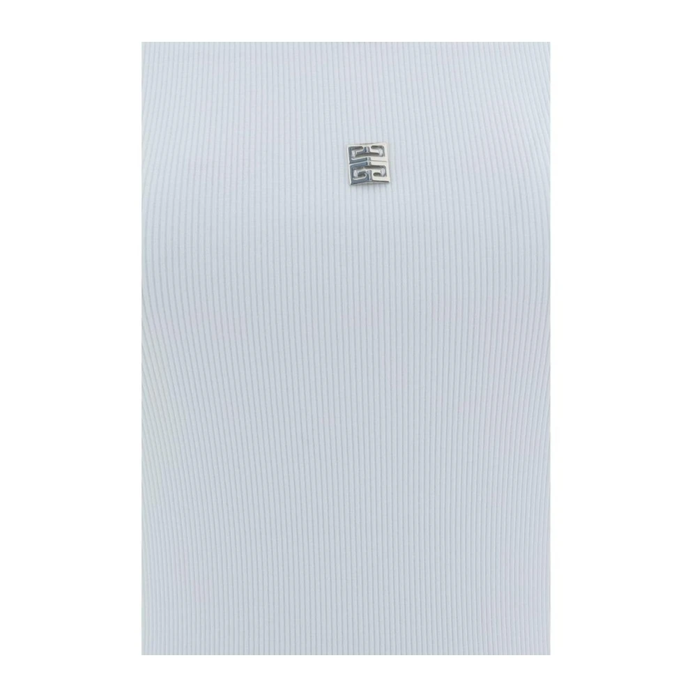 Givenchy Geribbelde tanktop met 4G-logo White Dames
