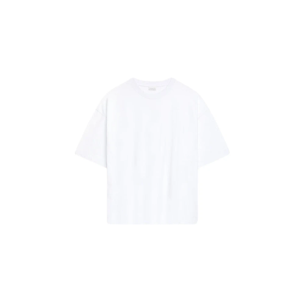 Dries Van Noten Witte Katoenen T-shirt met Ronde Hals White Heren