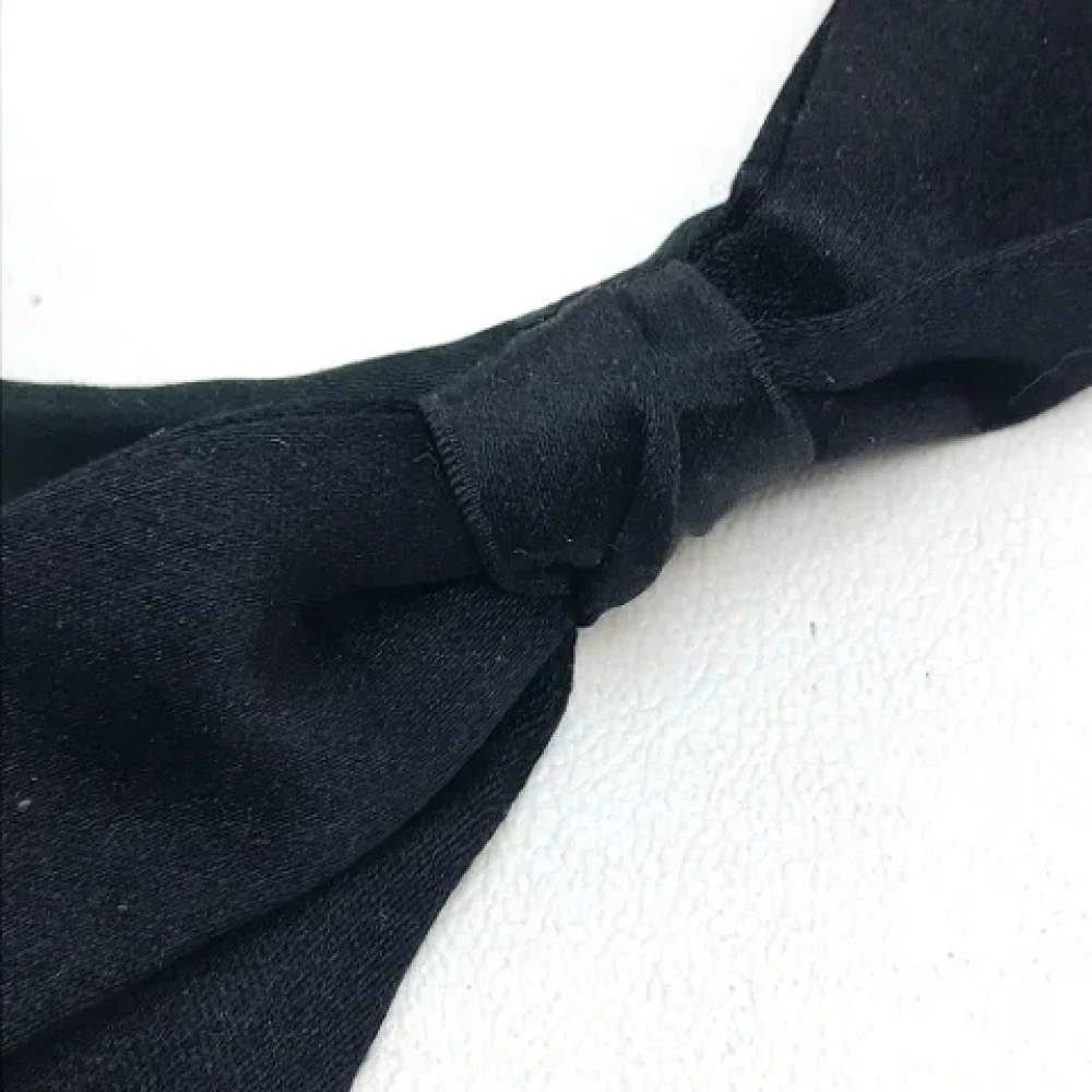 Chanel Vintage Pre-owned Satin hair-accessories Black Dames