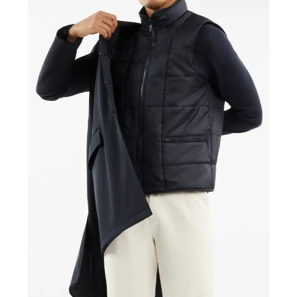 Fay Blauwe Dubbele Jas Stretch Blue Heren